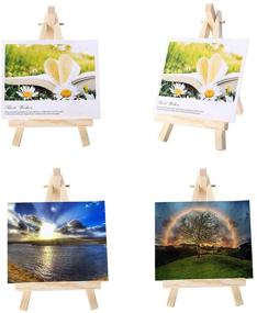 img 1 attached to 🖼️ Mayitr 10pcs Mini Wooden Artist Easel: Triangle Card Stand for Wedding Display