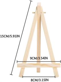 img 3 attached to 🖼️ Mayitr 10pcs Mini Wooden Artist Easel: Triangle Card Stand for Wedding Display