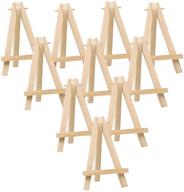 🖼️ mayitr 10pcs mini wooden artist easel: triangle card stand for wedding display logo