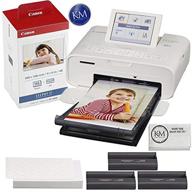 🖨️ canon selphy cp1300 compact photo printer (white) with wifi and accessory bundle including canon color ink and paper set logo