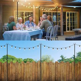 img 2 attached to 🌟 MARVOWARE 2 Pcs Weather Resistant String Light Poles - Perfect for Outdoors, Christmas Decorations, House Garden Patio, Wedding Cafe Party