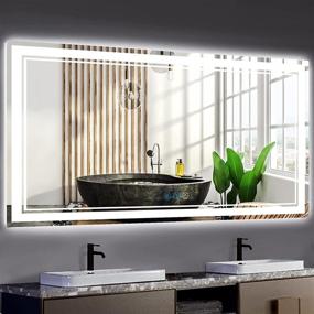 img 4 attached to 💡 DIDIDADA 60 x 28 Inch Smart LED Bathroom Vanity Mirror with 3 Color Lights – Dimmable, Waterproof, Anti-Fog, Large Makeup Mirror
