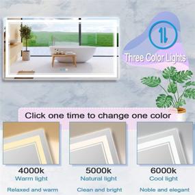 img 1 attached to 💡 DIDIDADA 60 x 28 Inch Smart LED Bathroom Vanity Mirror with 3 Color Lights – Dimmable, Waterproof, Anti-Fog, Large Makeup Mirror