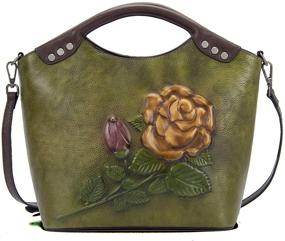 img 4 attached to 👜 Timeless Vintage Leather Handbag for Women - Stylish Women's Handbags & Wallets