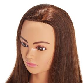 img 2 attached to 👩 Hairingrid Mannequin Head: 100% Human Hair Training Manikin with Free Clamp Holder (20"-22") - Ideal for Hairdresser Cosmetology (1906LB0414)