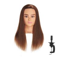 👩 hairingrid mannequin head: 100% human hair training manikin with free clamp holder (20"-22") - ideal for hairdresser cosmetology (1906lb0414) logo