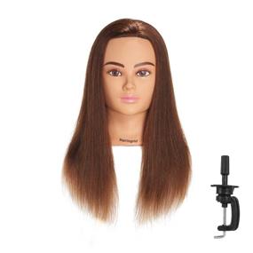 img 4 attached to 👩 Hairingrid Mannequin Head: 100% Human Hair Training Manikin with Free Clamp Holder (20"-22") - Ideal for Hairdresser Cosmetology (1906LB0414)