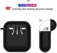 🍏 защитный чехол для airpods 2 из мягкого силикона с заряжаемым чехлом - ударопрочный чехол для airpods, карабин от потери и силиконовый чехол для наушников - зеленый чаёныйника логотип