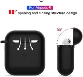 img 4 attached to 🍏 Защитный чехол для Airpods 2 из мягкого силикона с заряжаемым чехлом - Ударопрочный чехол для Airpods, карабин от потери и силиконовый чехол для наушников - Зеленый чаёныйника