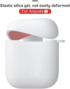 img 1 attached to 🍏 Защитный чехол для Airpods 2 из мягкого силикона с заряжаемым чехлом - Ударопрочный чехол для Airpods, карабин от потери и силиконовый чехол для наушников - Зеленый чаёныйника