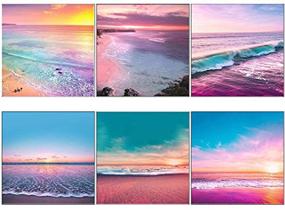 img 4 attached to 🎨 TWBB 6 Pack Diamond Painting Kits for Adults & Kids - DIY 5D Diamond Painting by Numbers, Beach Theme, Beginner-Friendly, 12x12 inch