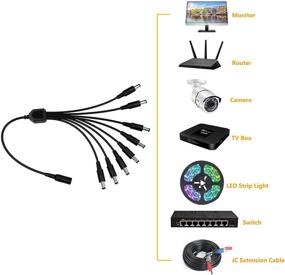 img 2 attached to 🔌 Xwell DC Power Splitter Cable 1 Female to 8 Male Wire Y Adapter - 5.1mm X 2.1mm - Optimized for CCTV Security Cameras and LED Strip Lights