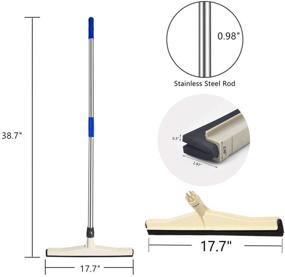 img 3 attached to 🧹 Long Handle Floor Squeegee - 38.7" Dual EVA Foam & Stainless Steel Broom for Household Cleaning | Ideal for Kitchen, Balcony, Garage, Bathroom, and Outside Windows