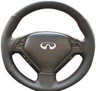 enhance your infiniti driving experience with loncky genuine leather custom fit steering wheel covers logo