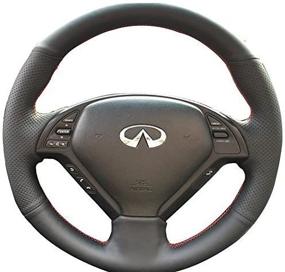 img 4 attached to Enhance Your Infiniti Driving Experience with Loncky Genuine Leather Custom Fit Steering Wheel Covers