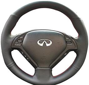 img 2 attached to Enhance Your Infiniti Driving Experience with Loncky Genuine Leather Custom Fit Steering Wheel Covers