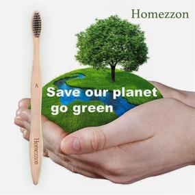 img 1 attached to 🌿 Homezzon Bamboo Toothbrushes Soft Bristles Pack of 10 – Eco-Friendly Wooden Toothbrushes - BPA Free Charcoal Toothbrushes for Gentle Teeth Cleaning – Ideal for Sensitive Gums