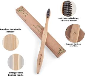 img 3 attached to 🌿 Homezzon Bamboo Toothbrushes Soft Bristles Pack of 10 – Eco-Friendly Wooden Toothbrushes - BPA Free Charcoal Toothbrushes for Gentle Teeth Cleaning – Ideal for Sensitive Gums