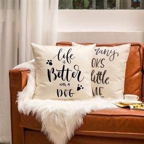 img 1 attached to 🐶 Ogiselestyle Unique Cushion Cover with Dog Lover Quote: Enhance Your Home Decor with this Simple Throw Pillow Case 18"x18