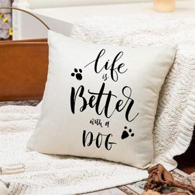 img 3 attached to 🐶 Ogiselestyle Unique Cushion Cover with Dog Lover Quote: Enhance Your Home Decor with this Simple Throw Pillow Case 18"x18