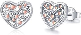 img 4 attached to 🌳 Sterling Silver Tree of Life Heart Stud Earrings - Spiritual Protection Jewelry, Religious Gifts for Women Girls