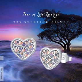 img 3 attached to 🌳 Sterling Silver Tree of Life Heart Stud Earrings - Spiritual Protection Jewelry, Religious Gifts for Women Girls