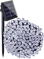 🎄 lscharm solar christmas lights - 72ft 200 led white solar string lights with 8 modes - outdoor waterproof lights for christmas, patio, party, xmas trees, homes, and garden decor (white) логотип