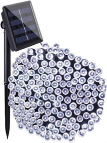 img 2 attached to 🎄 LSCHARM Solar Christmas Lights - 72ft 200 LED White Solar String Lights with 8 Modes - Outdoor Waterproof Lights for Christmas, Patio, Party, Xmas Trees, Homes, and Garden Decor (White)