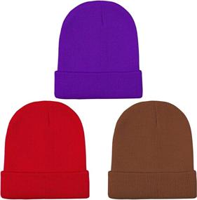 img 4 attached to 🧢 Cooraby Kids' Knitted Winter Beanies for Warm Cold Weather – Boys and Girls Caps