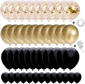 img 4 attached to 🎈 Shimmering Black and Gold Balloons Garland Kit: 127 pcs for Festive Celebrations like Anniversary, Birthday, Christmas, Graduation, or Family & Friend Parties