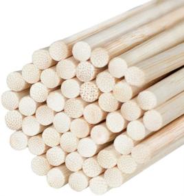 img 4 attached to Craft Sticks for Photo Booth Props - Bamboo Rods for Crafts & Photo Booth Props - Pack of 50 Natural Bamboo Dowels, 12 x 1/4 Inch Wooden Sticks