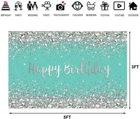 img 1 attached to Shiny Diamonds Birthday Photography Backdrop - Perfect Party Decorations for Sweet 16th, 21st Birthdays! Ideal Cake Table Banner & Photo Booth Props for Girls, Women, and Adults - 5x3ft