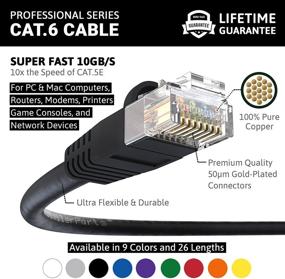 img 3 attached to 🔌 InstallerParts Ethernet Cable CAT6 Cable UTP Booted 4 FT - Black - Professional Series - 10Gigabit/Sec Network/High Speed Internet Cable, 550MHZ: Reliable Connectivity for Faster Data Transfer