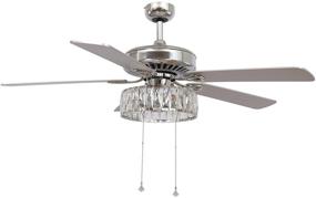 img 4 attached to 💎 Stunning 52 Inch Glam Crystal Ceiling Fan with Lights & Reversible Motor – Perfect for Living Room, Bedroom, Kitchen, and More!