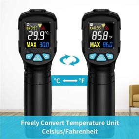 img 3 attached to 🌡️ MESTEK Infrared Thermometer Temperature Gun - Non-Contact Laser Digital Thermometers with Color LCD Screen, Adjustable Emissivity -58℉~716℉(-50℃~380℃) | Not Accurate for Human Temperature