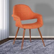 🧡 stylish armen living phoebe dining chair: vibrant orange fabric and sleek walnut wood finish logo