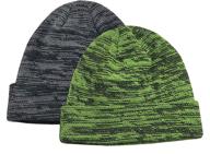 🧢 n'ice caps kids unisex double layered knit beanie cap - 2 hat pack: warm, stylish, and affordable! logo