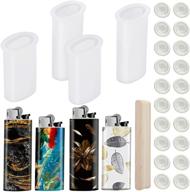 🔒 ultimate protection set: 4-piece universal resin mold with latex finger cots & stirring rods - compatible with bic j5/j3 lighter accessories logo