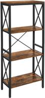 📚 industrial style 4 tier bookshelf, kitchen shelf, and office organizer by vasagle - rustic brown and black ulls030b01 логотип