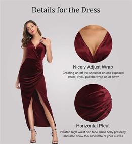 img 3 attached to 👗 Ababalaya Velvet Bodycon Cocktail Dresses Women's Clothing for Events