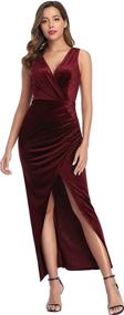 img 4 attached to 👗 Ababalaya Velvet Bodycon Cocktail Dresses Women's Clothing for Events