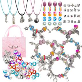 img 4 attached to 65-Piece RLGPBON Charm Bracelet Making Kit: DIY Jewelry Making Set for Girls - Charms Bracelets for Advent Calendar, Party Favors, Crafts, and Birthday Gifts