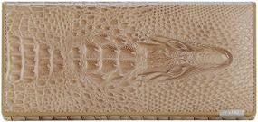 img 1 attached to Leather Wallet Embossed Crocodile Clutch Women's Handbags & Wallets in Wallets