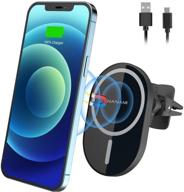 🔌 nanami fast magnetic wireless car charger for iphone 13/12/12 mini/12 pro/12 pro max - auto-alignment strong magnet car phone holder with secure air vent clamp (7.5w) logo