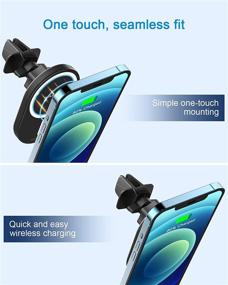 img 2 attached to 🔌 NANAMI Fast Magnetic Wireless Car Charger for iPhone 13/12/12 Mini/12 Pro/12 Pro Max - Auto-Alignment Strong Magnet Car Phone Holder with Secure Air Vent Clamp (7.5W)