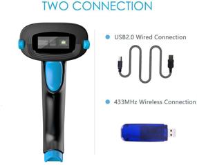 img 3 attached to NADAMOO QR Code Scanner Wireless 2D Barcode Scanner - Long-Range Portable USB Bar Code Reader with Stand