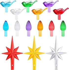 img 4 attached to 147-Piece Ceramic Christmas Tree Replacement Lights - Plastic Light Up Medium Bird Bulbs in Assorted Colors for Ceramic Christmas Tree Replacements