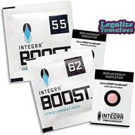 🌱 integra boost 4g 62% 100 pack: premium humidity control for herb smell preservation. moisture curing gel packs for cigar, humidor, and cannador. free legalize tomatoes sticker! логотип