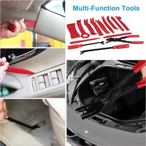 img 3 attached to 💼 ADPOW 25-Piece Car Trim Removal Tools Kit with Car Audio Removal Keys - Ideal for Car Dash, Door, Window Molding, Upholstery, Marine Fastener Removal, Installation, and Repair - Nylon Pry Tool Kits with Durable Storage Bag