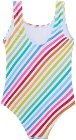 img 3 attached to 👙 Vintage-style Girls One Piece Swimsuit: Summer Beachwear Bathing Suits for Cute Kids, Quick Dry Swimwear